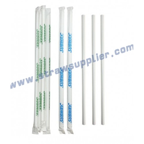 individul paper wrapped with printing straight straws