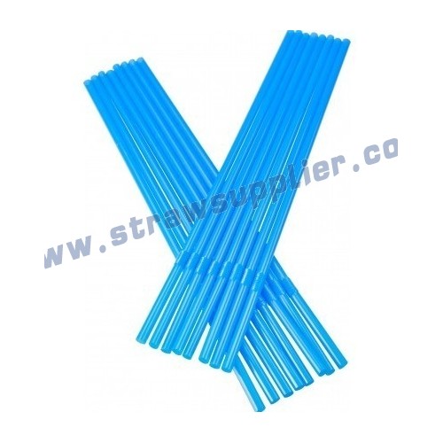 blue 8mm flexible straw