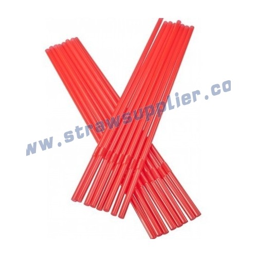 red 5mm flexible straw