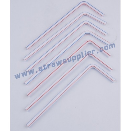 striped bendy straws-white with two colors stripes