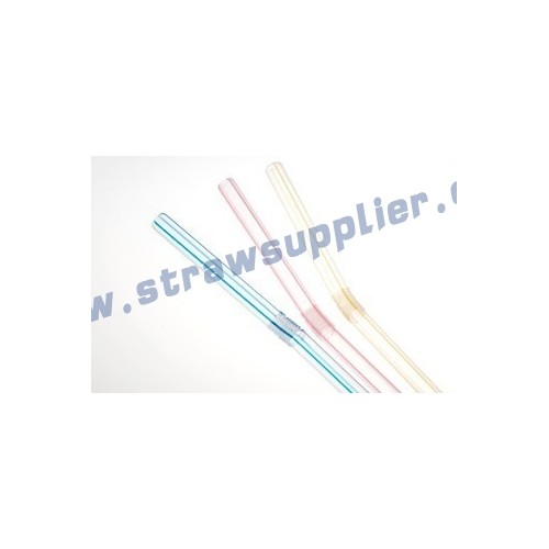 striped bendy straws-transparent with color stripes