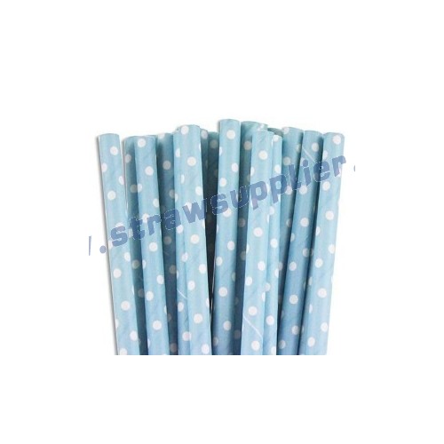 Blue Mini Spots Paper Straws