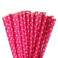 Dark Pink Mini Spots Paper Straws
